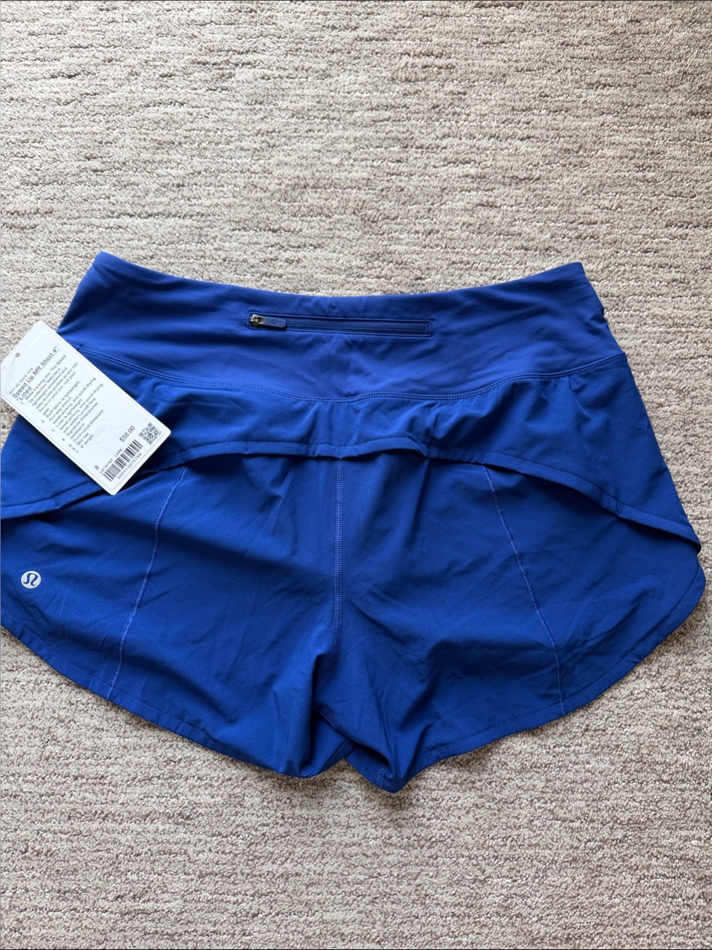 *NEW* lululemon Cobalt Blue Women's Speed Up MR short 4” Athletic Shorts - Picture 3 of 4